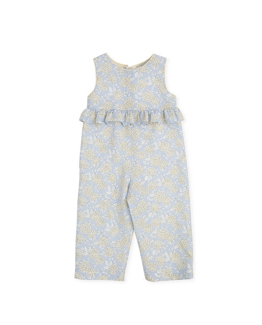 Imagen 0 de Mono de bebé niña de lino/algodón con estampado flores