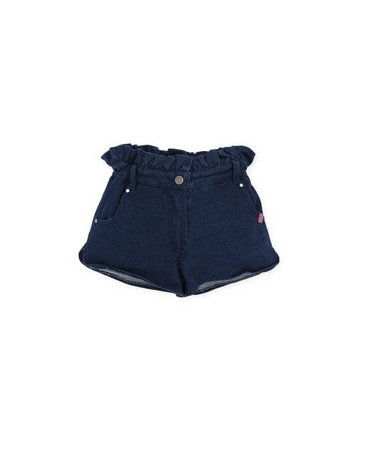 Imagen 0 de Short de bebé niña en color índigo de tejido denim