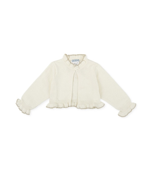 Imagen 0 de Chaqueta de bebé niña en tricot con volantes