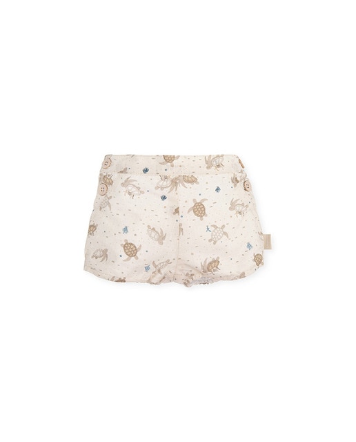 Imagen 0 de Short de bebé niño en color blanco con estampado de tortugas