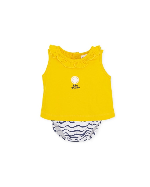 Imagen 0 de Conjunto de bebé niña sin manga de punto liso