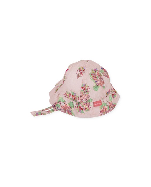 Imagen 0 de Gorro de bebé niña en color rosa con estampado de casitas