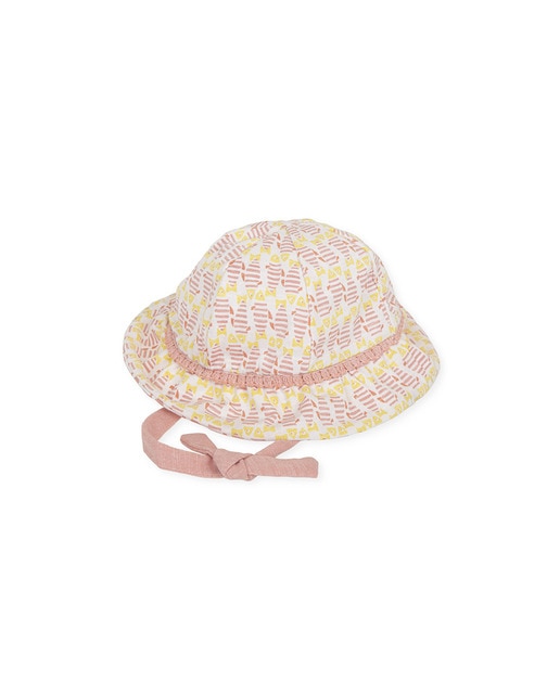 Imagen 0 de Gorro de bebé niña en color rosa con estampado de peces