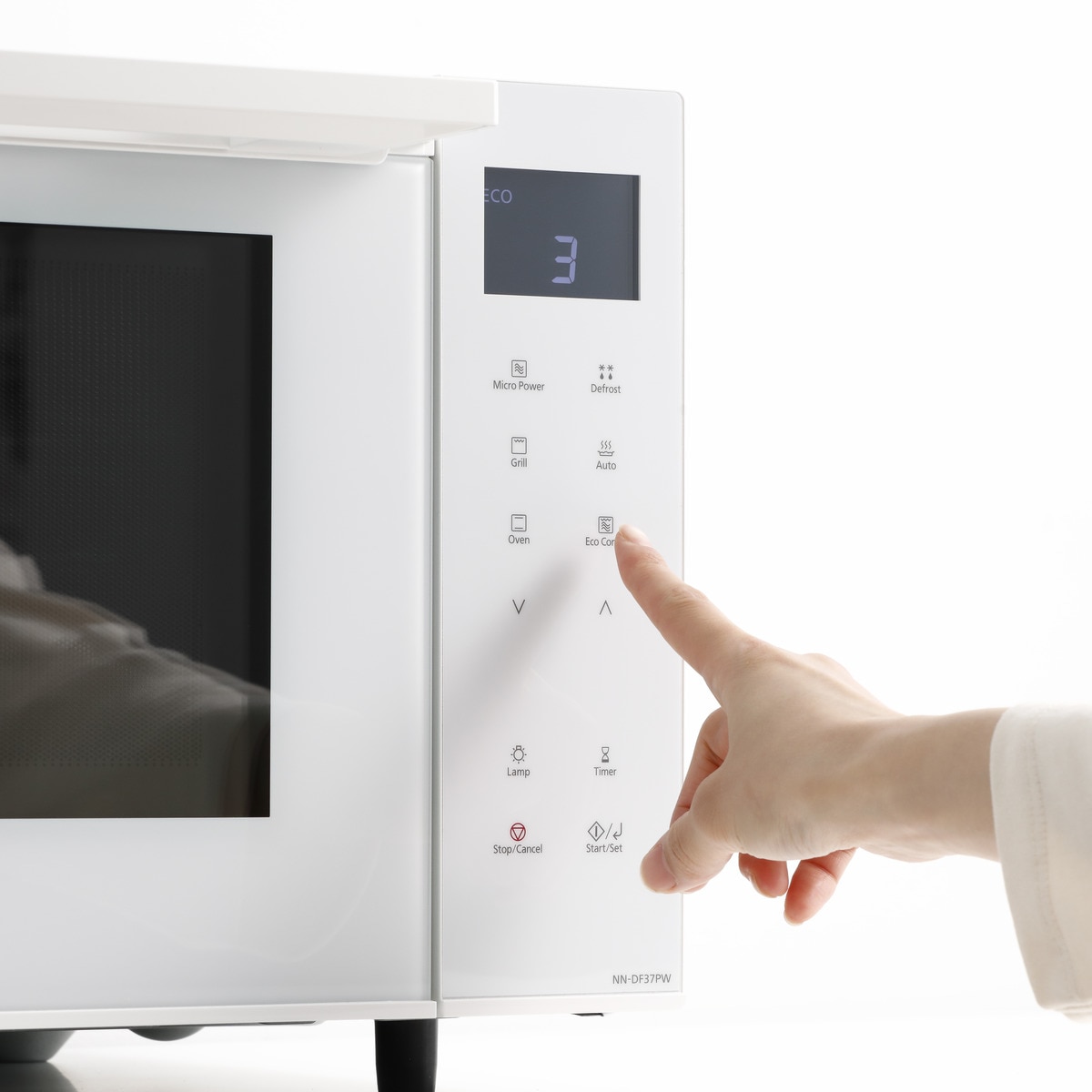 Microondas Panasonic 23 litros, con grill - NN-DF37PWEPG Blanco-4