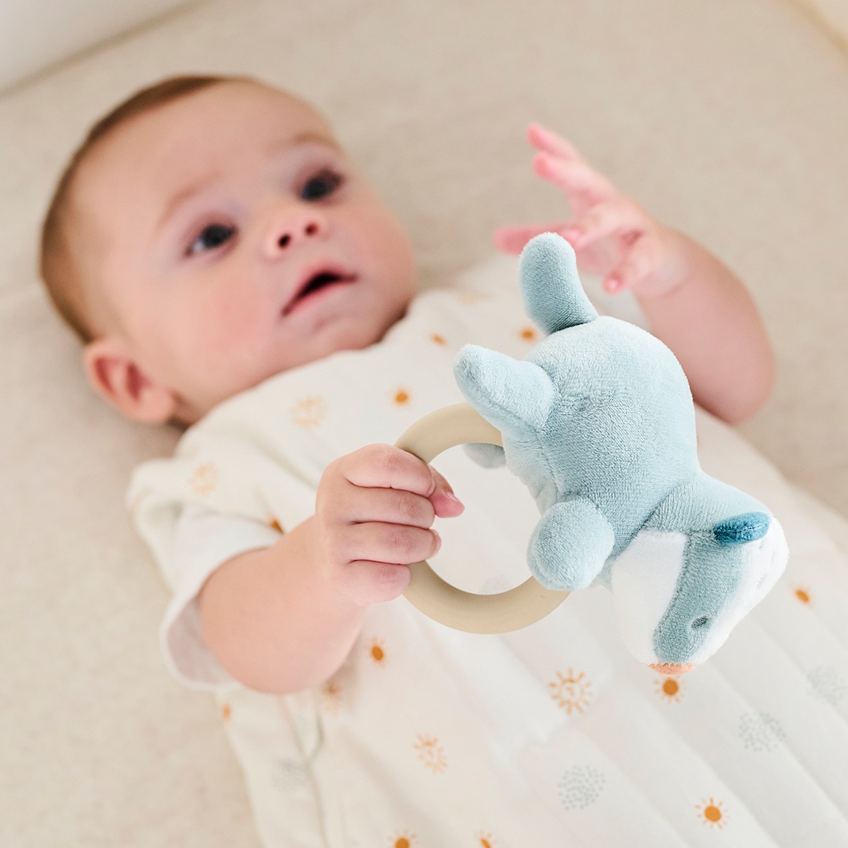 Mordedor Nattou con anillo silicona colección Felix&Leo Azul-4