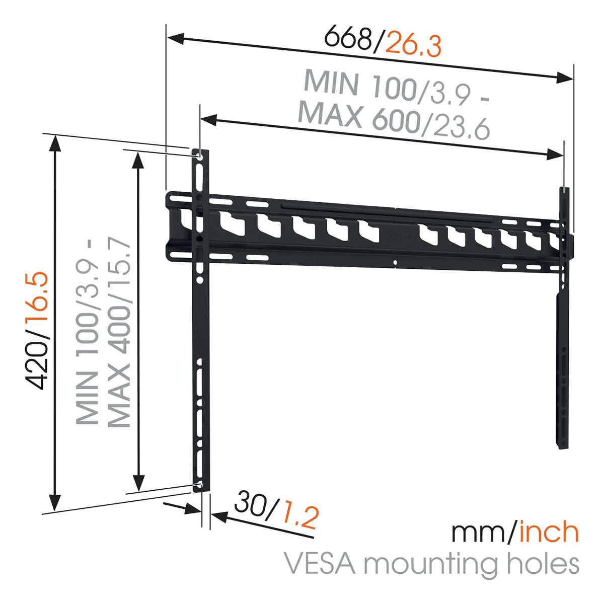 Soporte de pared fijo Vogel's MA 4000B1 para TV hasta 80" Negro-2