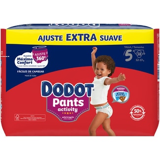 Activity Pants pañales de 12 a 17 kg talla 5 Extra suave paquete 38 unidades - Dodot