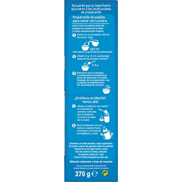 multi-grain baby food with iron box 270 g a partir de 6 meses