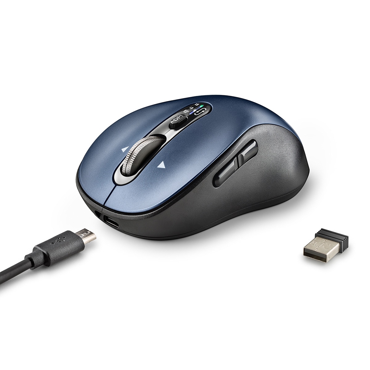 Ratón inalámbrico recargable NGS Infinity-RB multidispositivo Negro / Azul-4