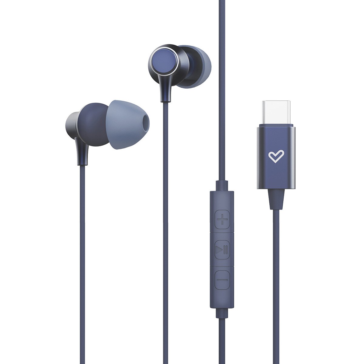 Auriculares de botón Energy Sistem Metallized Type-C Indigo con conversor digital y controlador de música y volumen Indigo-6