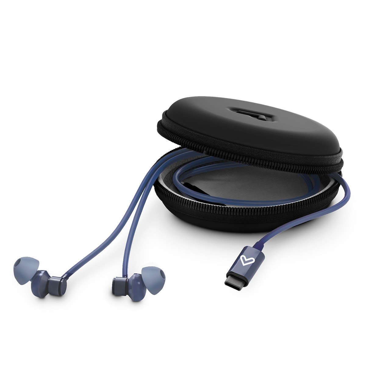 Auriculares de botón Energy Sistem Metallized Type-C Indigo con conversor digital y controlador de música y volumen Indigo-5