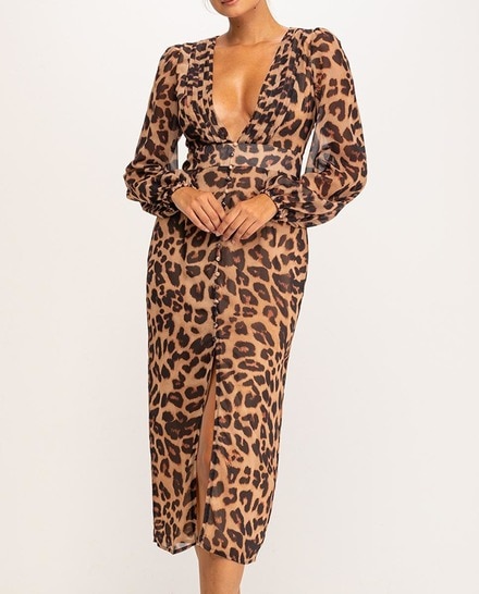 Vestido midi estampado — oferta en Primeriti