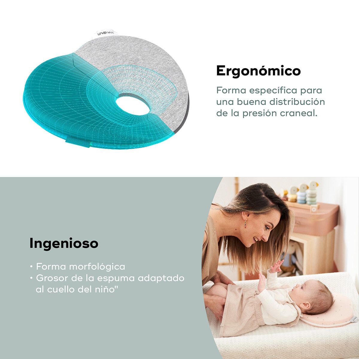 Cojín Anatómico Babymoov Lovenest Original Rosa claro-5