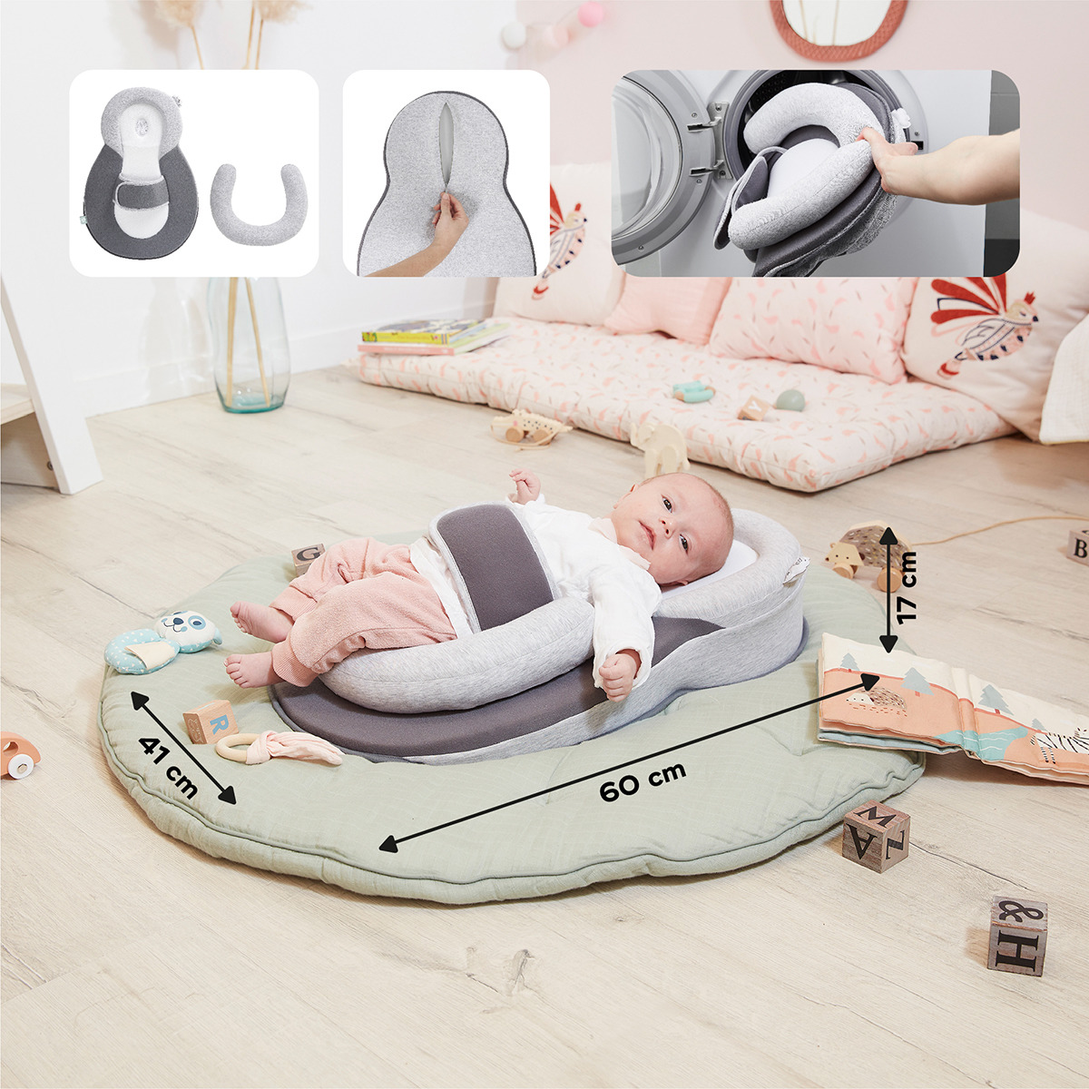 Suporte Ergonómico/Berço Inclinado Cosydream(+) Cinzento-7