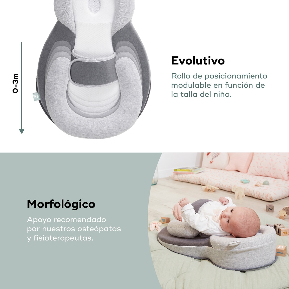 Suporte Ergonómico/Berço Inclinado Cosydream(+) Cinzento-5