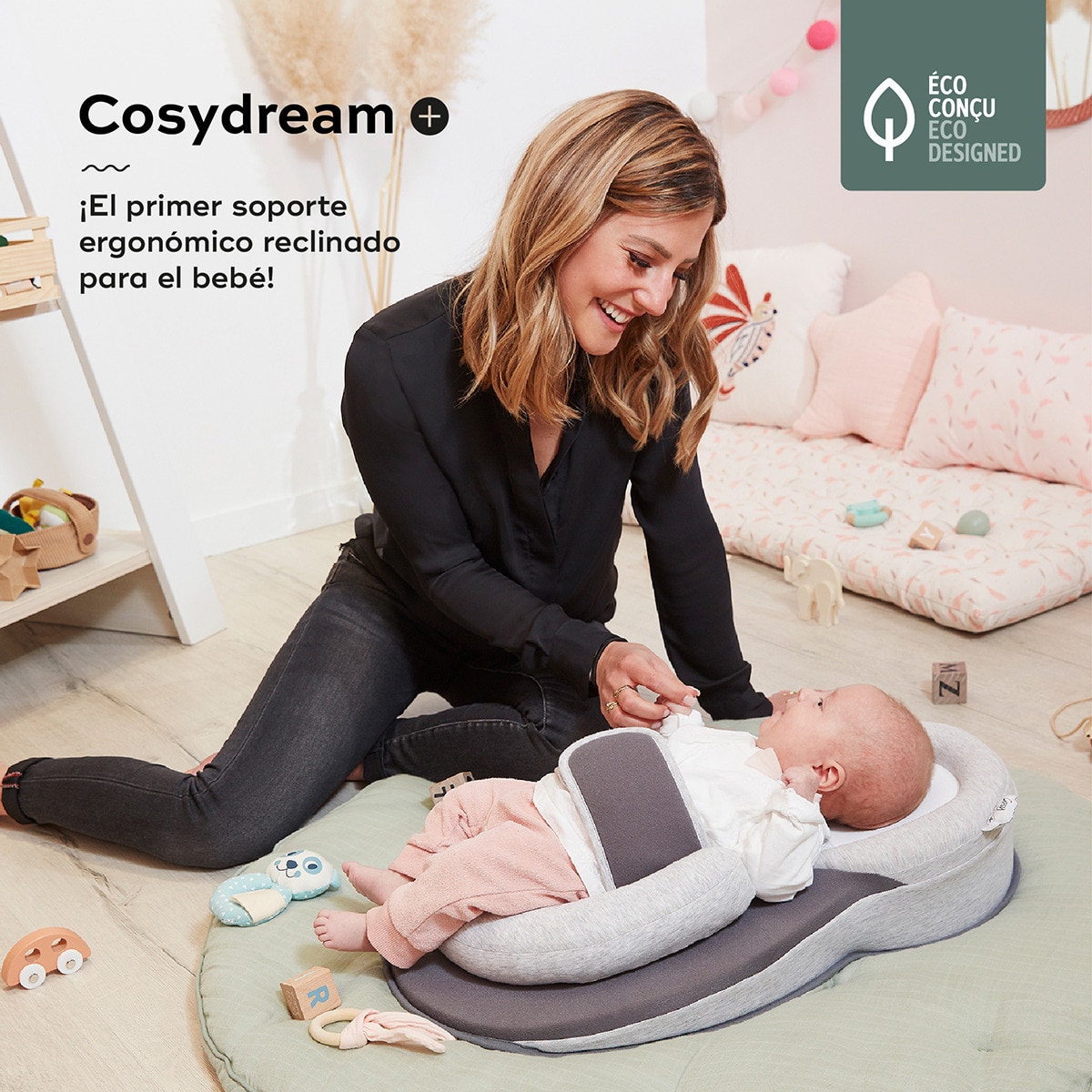 Suporte Ergonómico/Berço Inclinado Cosydream(+) Cinzento-3
