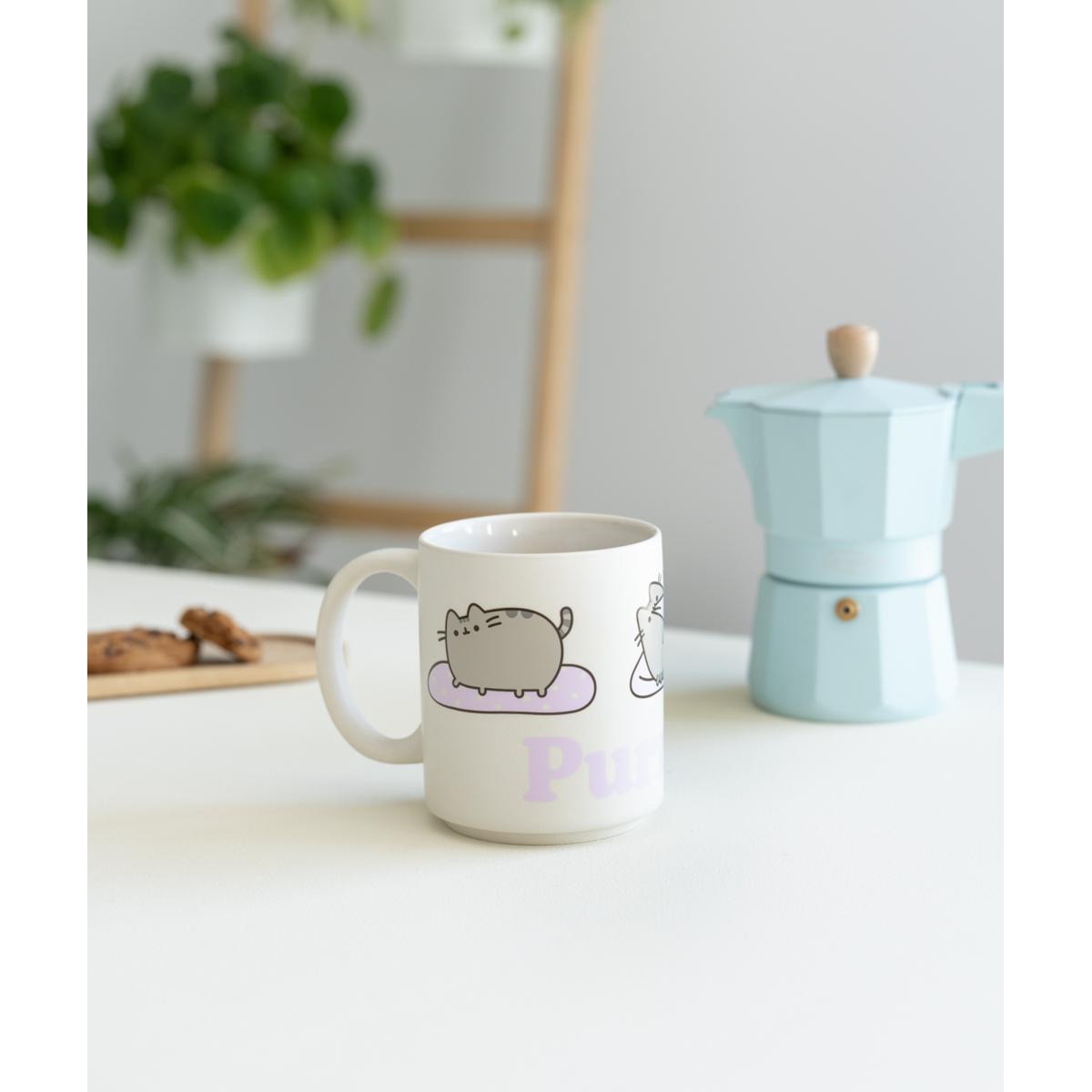 Taza Pusheen Erik blanco Blanco / Lila-5