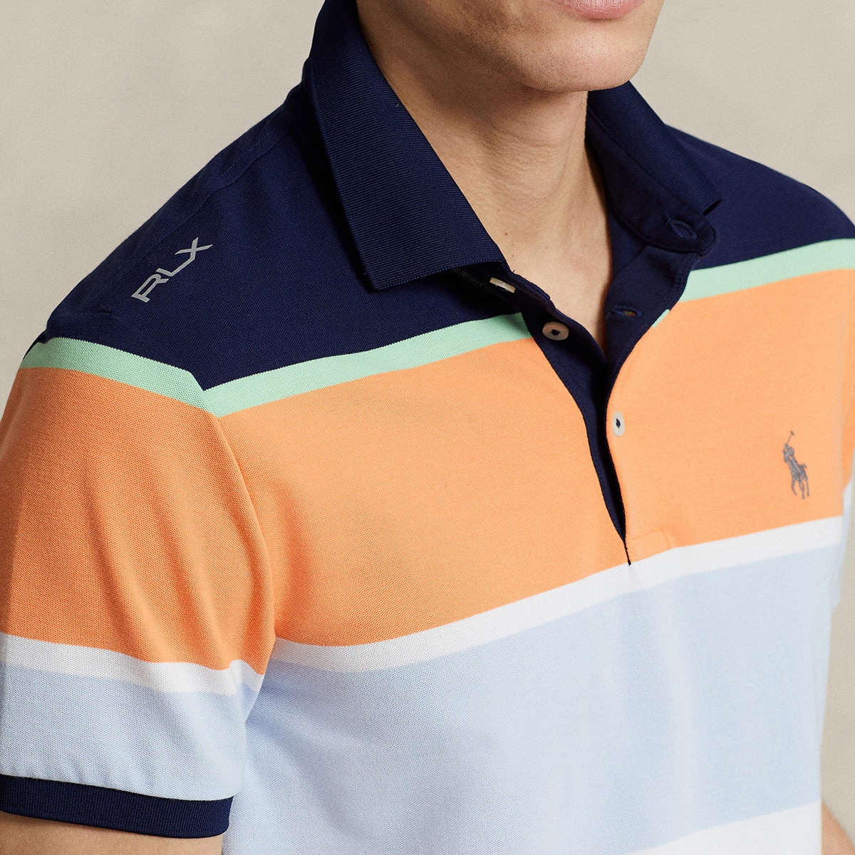 Polo Cintado de Homem em Tecido Técnico Polo Golf Multicolor-3