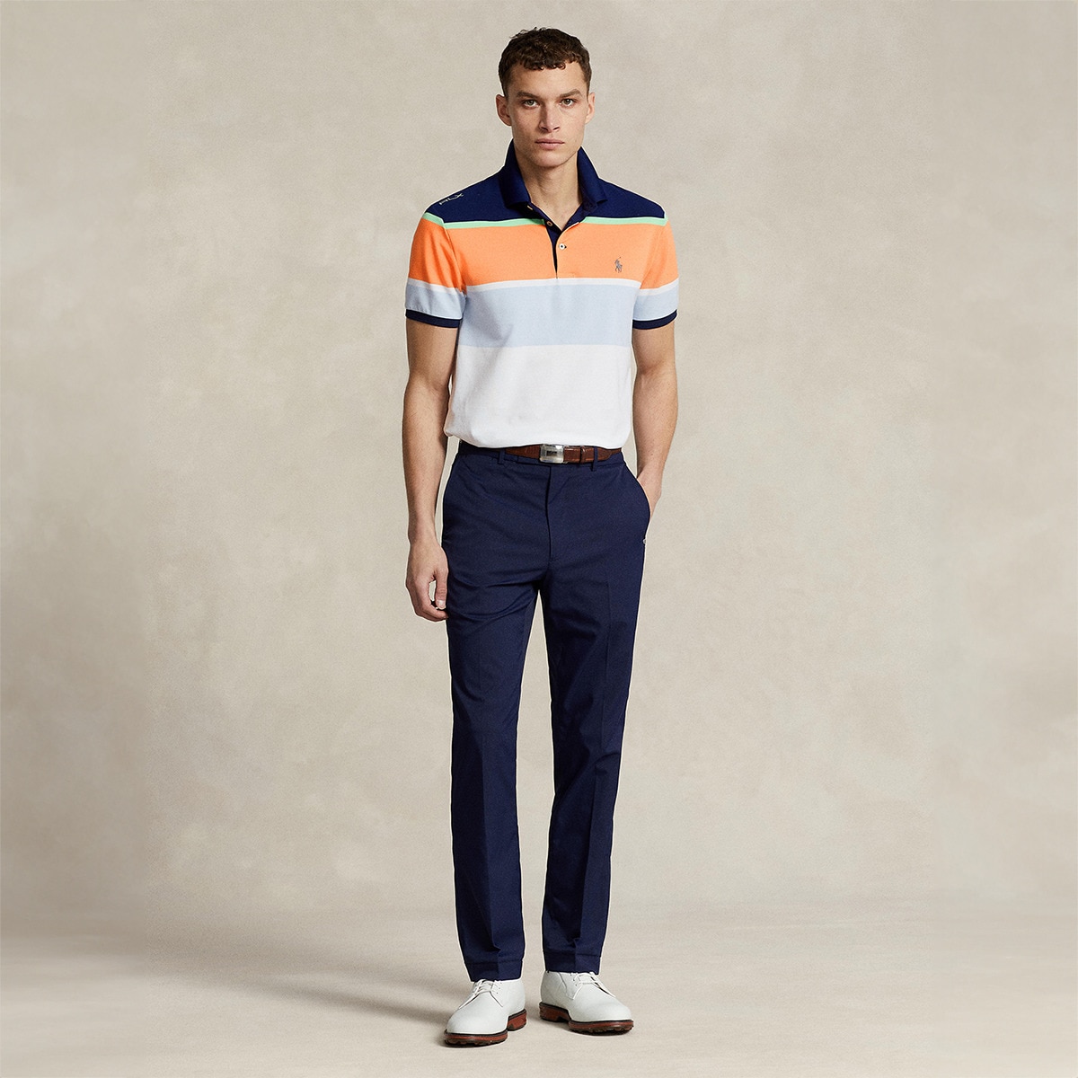 Polo Cintado de Homem em Tecido Técnico Polo Golf Multicolor-4