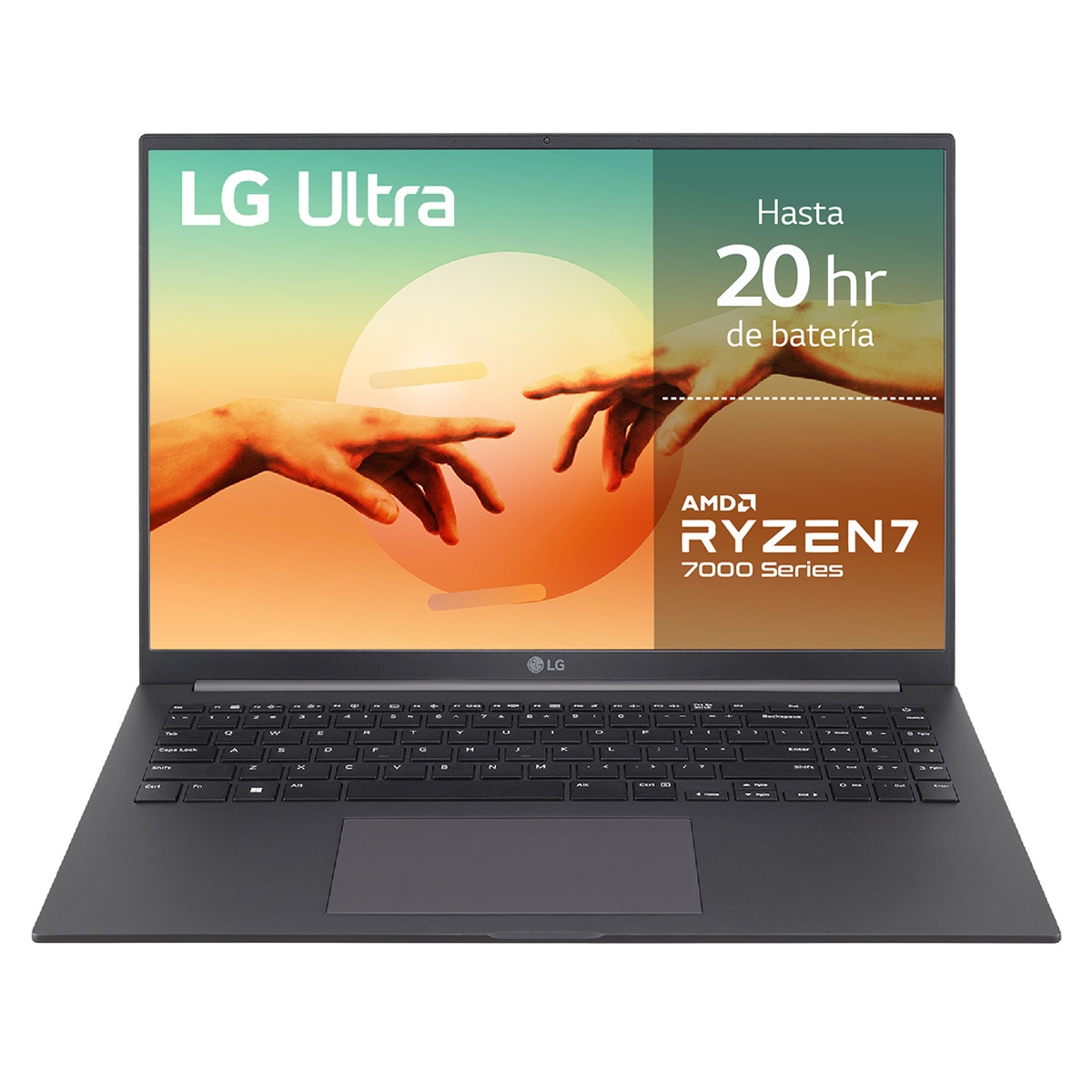 Portátil LG Ultra 16U70R, Ryzen 7-7730U, 16GB, 512GB SSD, 16", W11 Gris carbón-1
