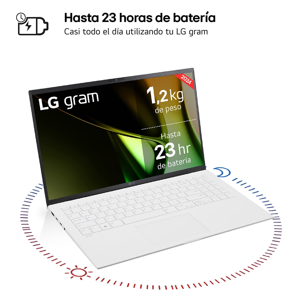 Portátil LG gram 15Z90S, Intel Core Ultra 7-155H, 16GB, 512GB SSD, 15,6", W11 Blanco-5