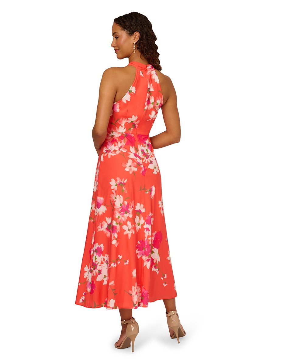 Vestido Império Halter de Chiffon Laranja-2