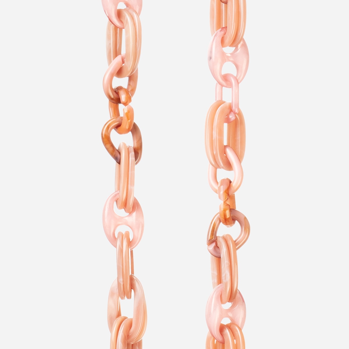 Cadena de joyería de ámbar con mosquetones plateados de 120 cm en resina rosa ultrarresistente 2