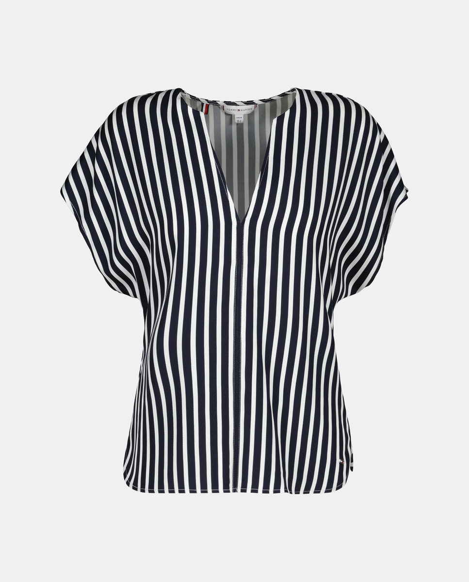 Blusa Fluida com Manga Curta Azul-marinho-4