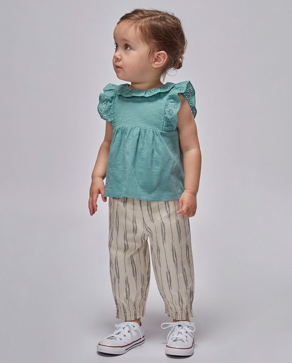 Calças Compridas Ikat Nude-1