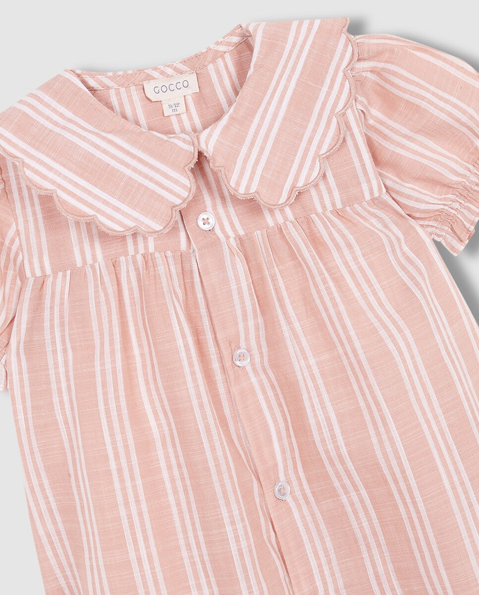 Pijama Curto às Riscas - Bicolor Nude-5