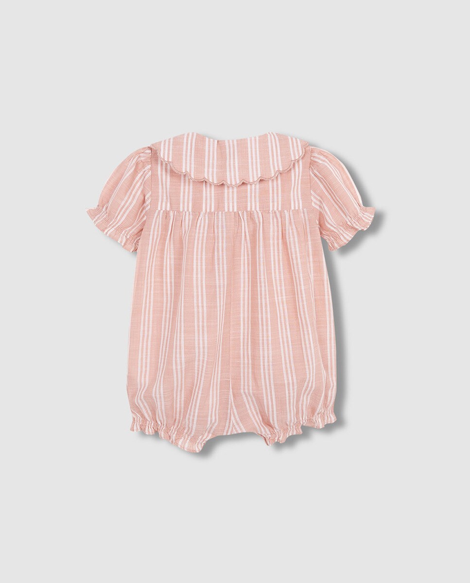 Pijama Curto às Riscas - Bicolor Nude-4