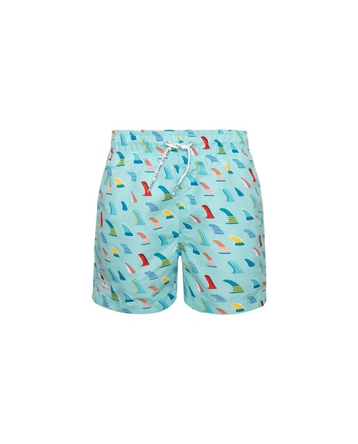 Imagen 0 de Bañador de niño en verde con estampado