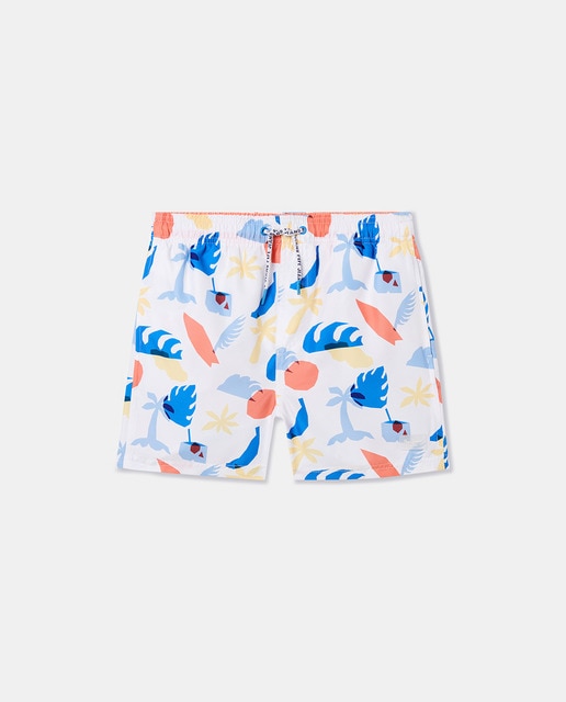 Imagen 0 de Bañador de niño blanco con print en colores