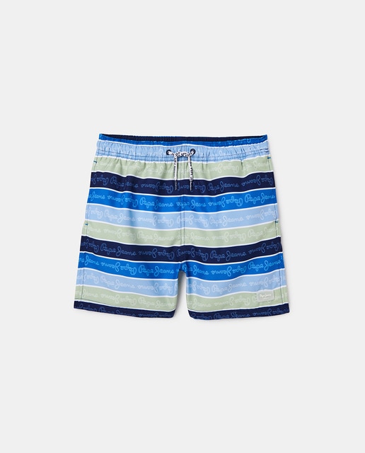 Imagen 0 de Bañador de niño en rayas multicolor con logo