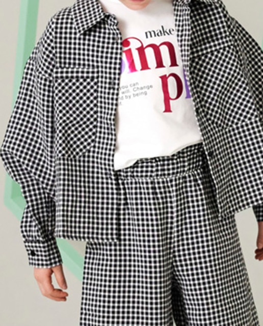 Imagen 0 de Sobrecamisa de niña de cuadros vichy