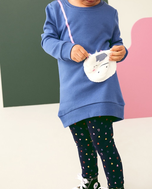 Imagen 0 de Túnica de niña de felpa con detalle bolso en 3D