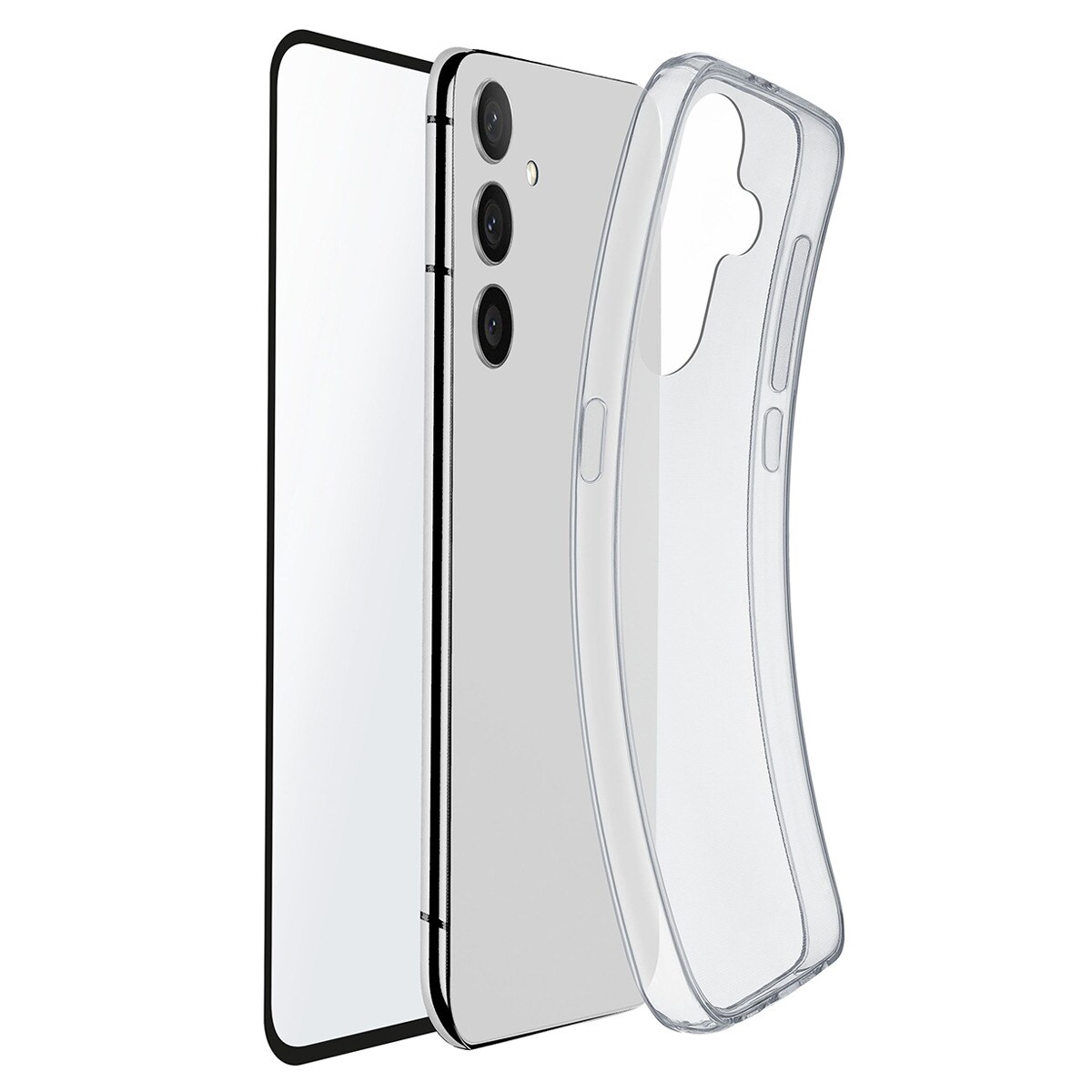 Funda transparente + protector de pantalla Cellularline Protection para Samsung Galaxy A55 5G Transparente-1