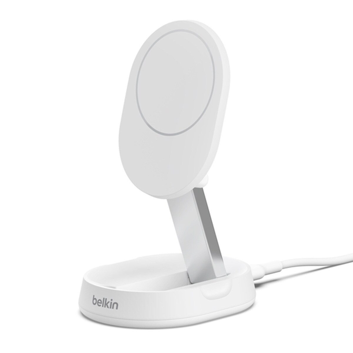 Soporte de carga inalámbrica magnético y convertible con Qi2 Belkin BoostCharge Pro Blanco Blanco-1