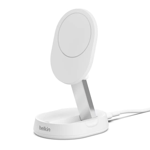 Imagen 0 de Soporte de carga inalámbrica magnético y convertible con Qi2 Belkin BoostCharge Pro Blanco