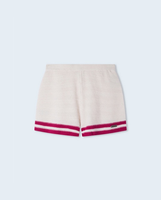 Imagen 0 de Short de niña de punto con ribetes contrastados