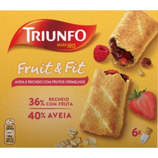 Bolachas Fruit & Fit de Aveia e Recheio de Frutos Vermelhos 6 unidades embalagem 200 g - Triunfo