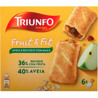 Bolachas Fruit & Fit de Aveia e Recheio de Maçã 6 unidades embalagem 200 g - Triunfo