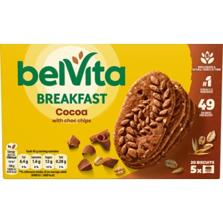 Bolachas de Chocolate com Pepitas de Chocolate Pack 5 unidades embalagem 225 g - Belvita