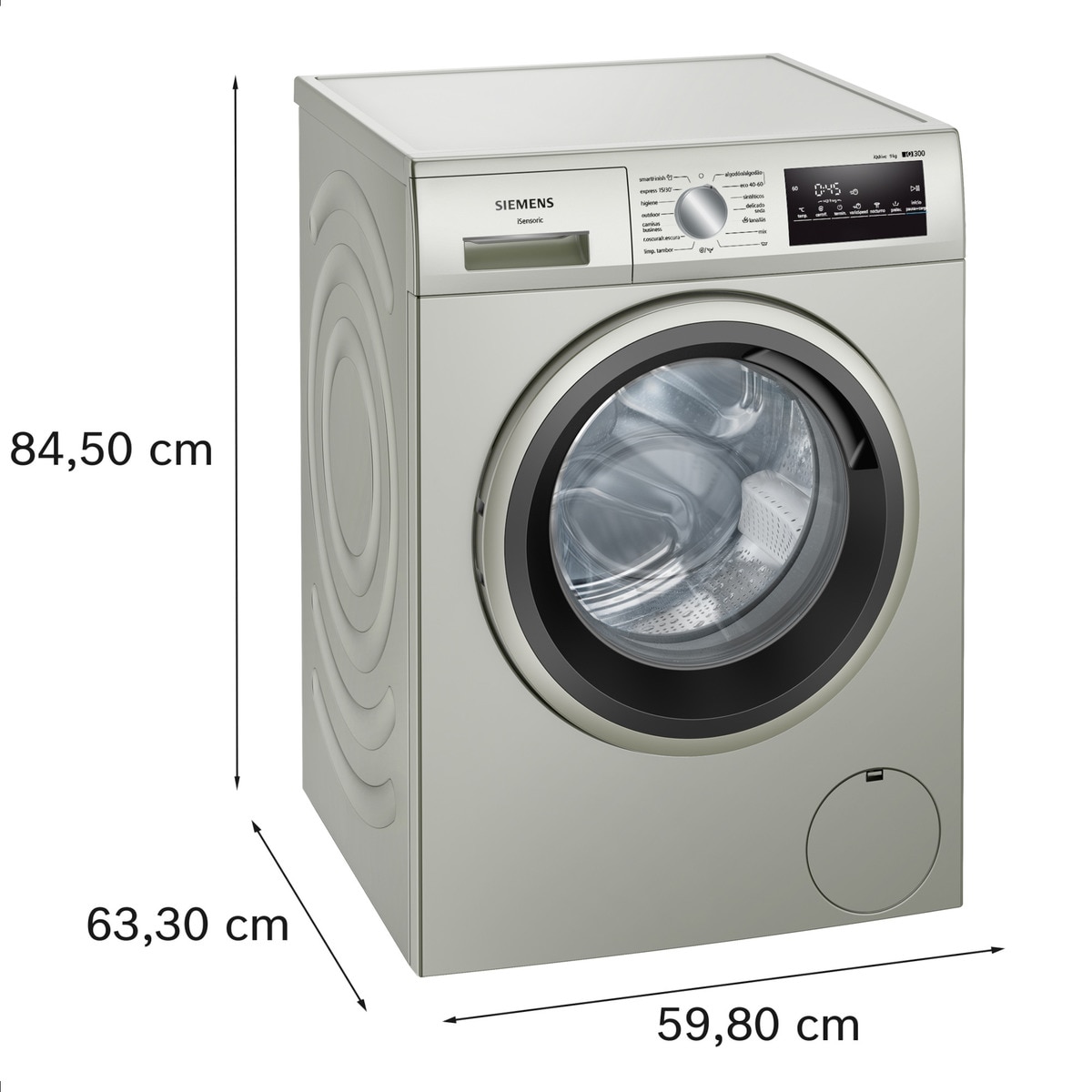 Lavadora Siemens 9 kg/ 1.400 rpm - WM14N29XEP Inox-3