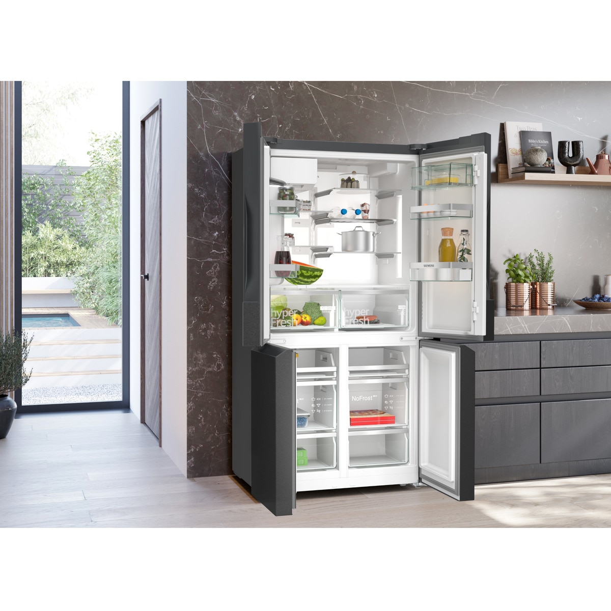 Frigorífico americano Siemens Total No Frost, con dispensador - KF96DPXEA Dark-15