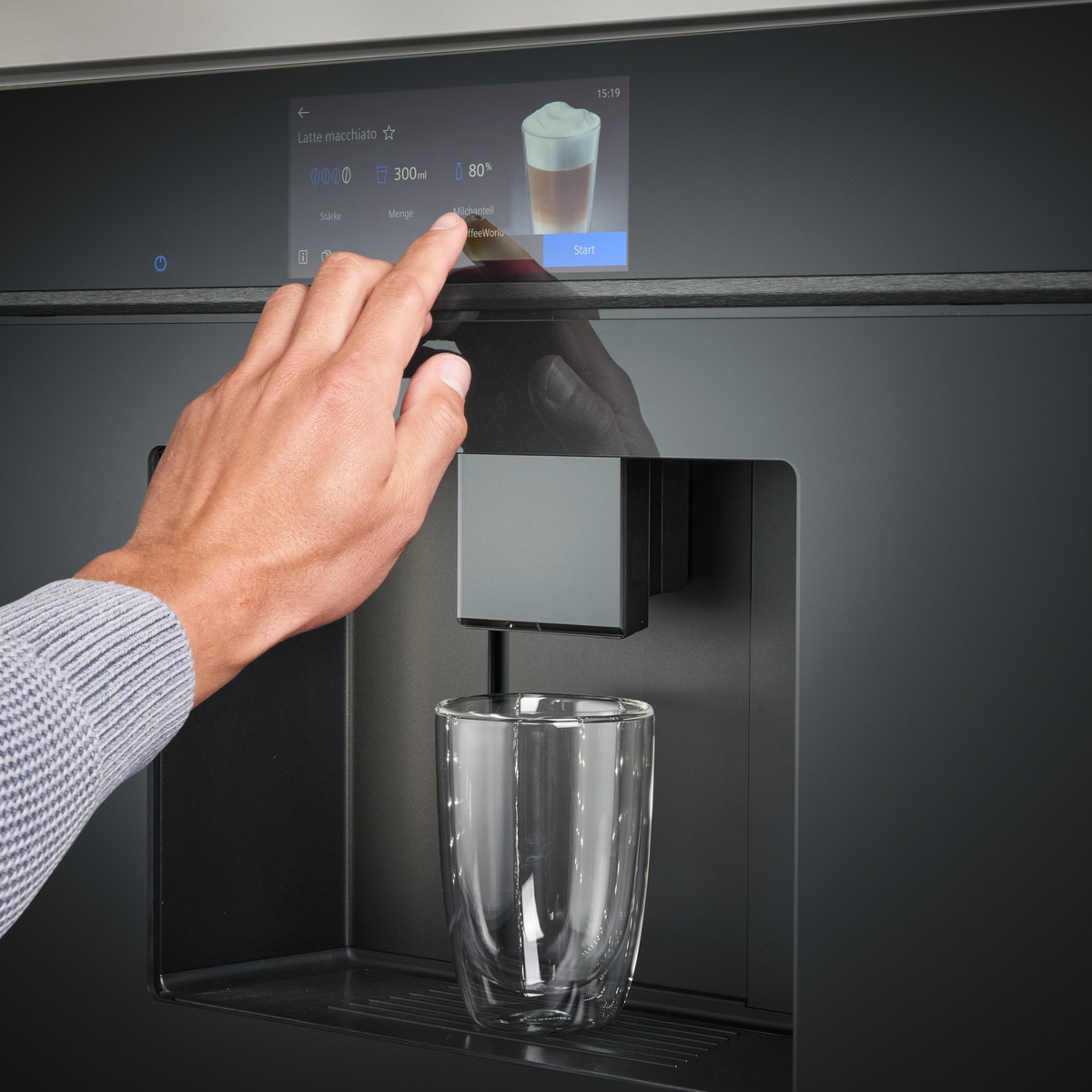 Máquina de Café Automática Encastrável Siemens iQ700CT718L1B0 - Preto Vidro preto-3