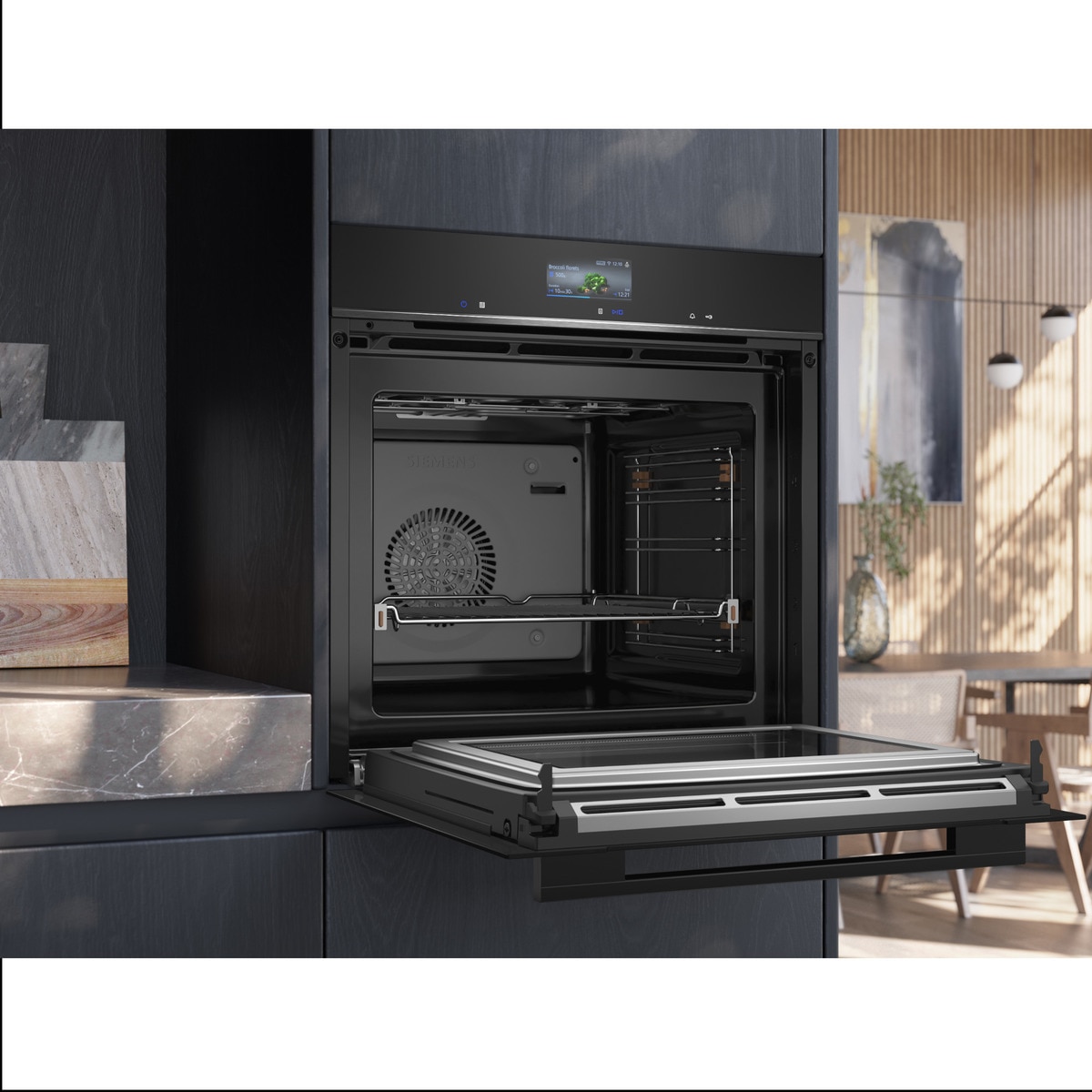 Horno multifunción Siemens pirolítico, con microondas - HM736GAB1 Negro-7