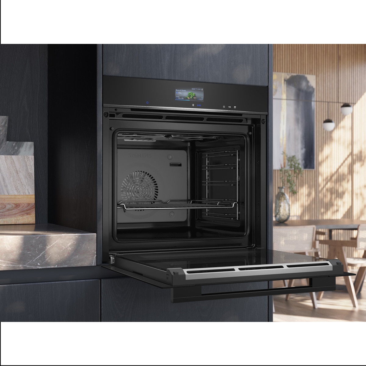 Horno multifunción Siemens coolStart, limpieza humidClean - HR736G1B1 Negro-8