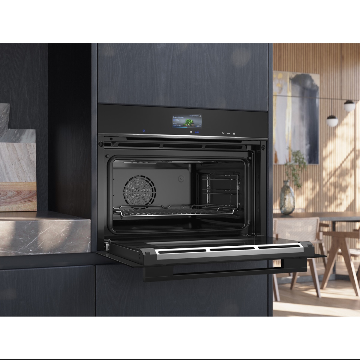 Horno compacto Siemens con función vapor 100% - CS736G1B1 Negro-8
