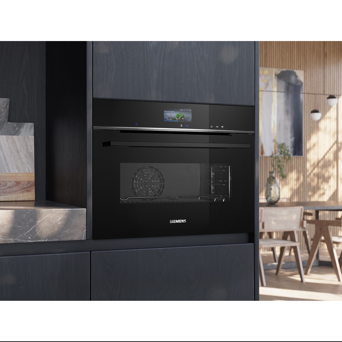 Horno compacto Siemens con función vapor 100% - CS736G1B1 Negro-7